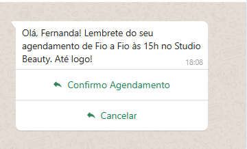 Lembrete automático via WhatsApp — Cora